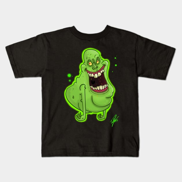 Slimer (Back) Kids T-Shirt by Tuckerjoneson13